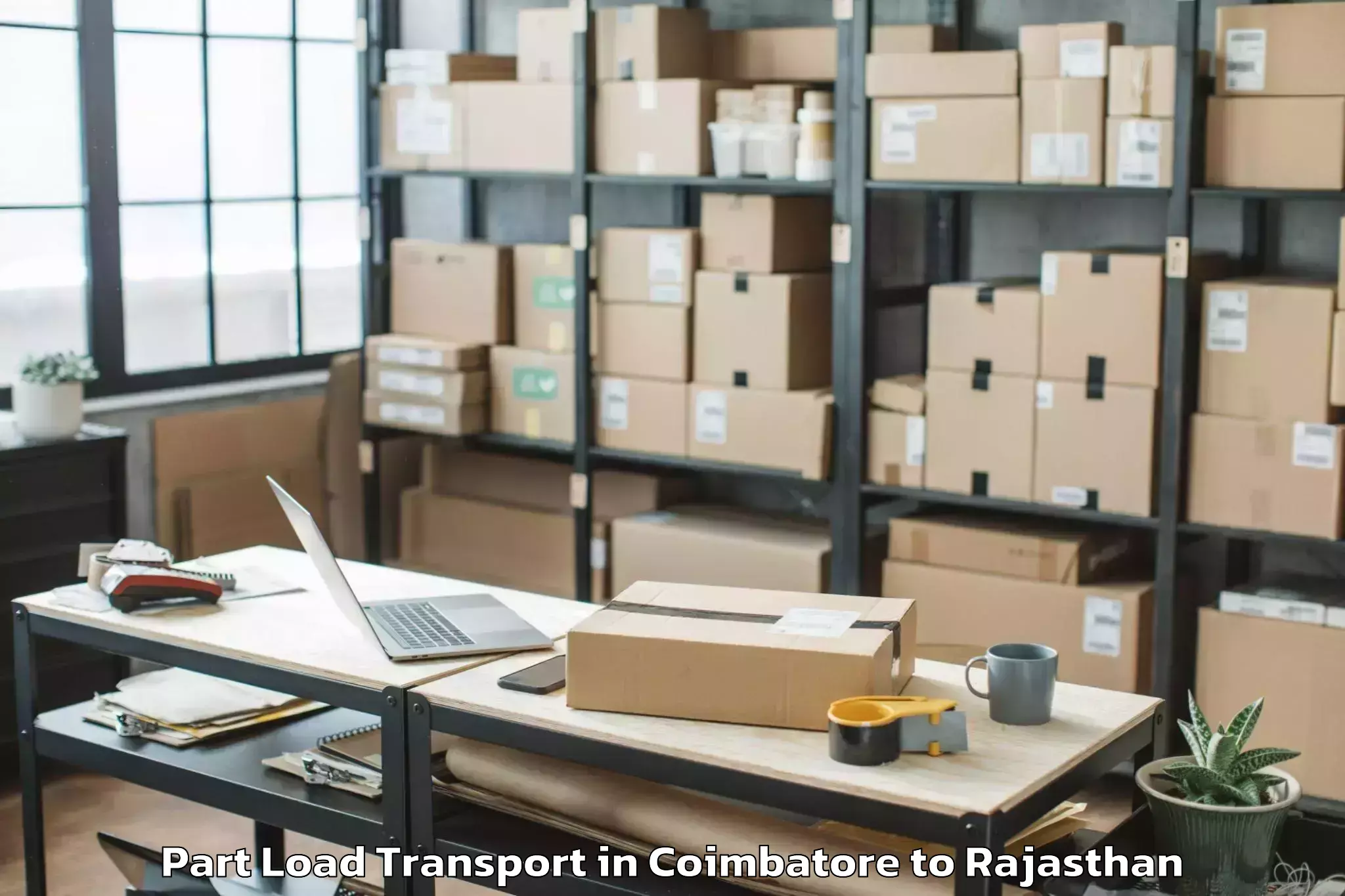 Comprehensive Coimbatore to Iihmr University Jaipur Part Load Transport